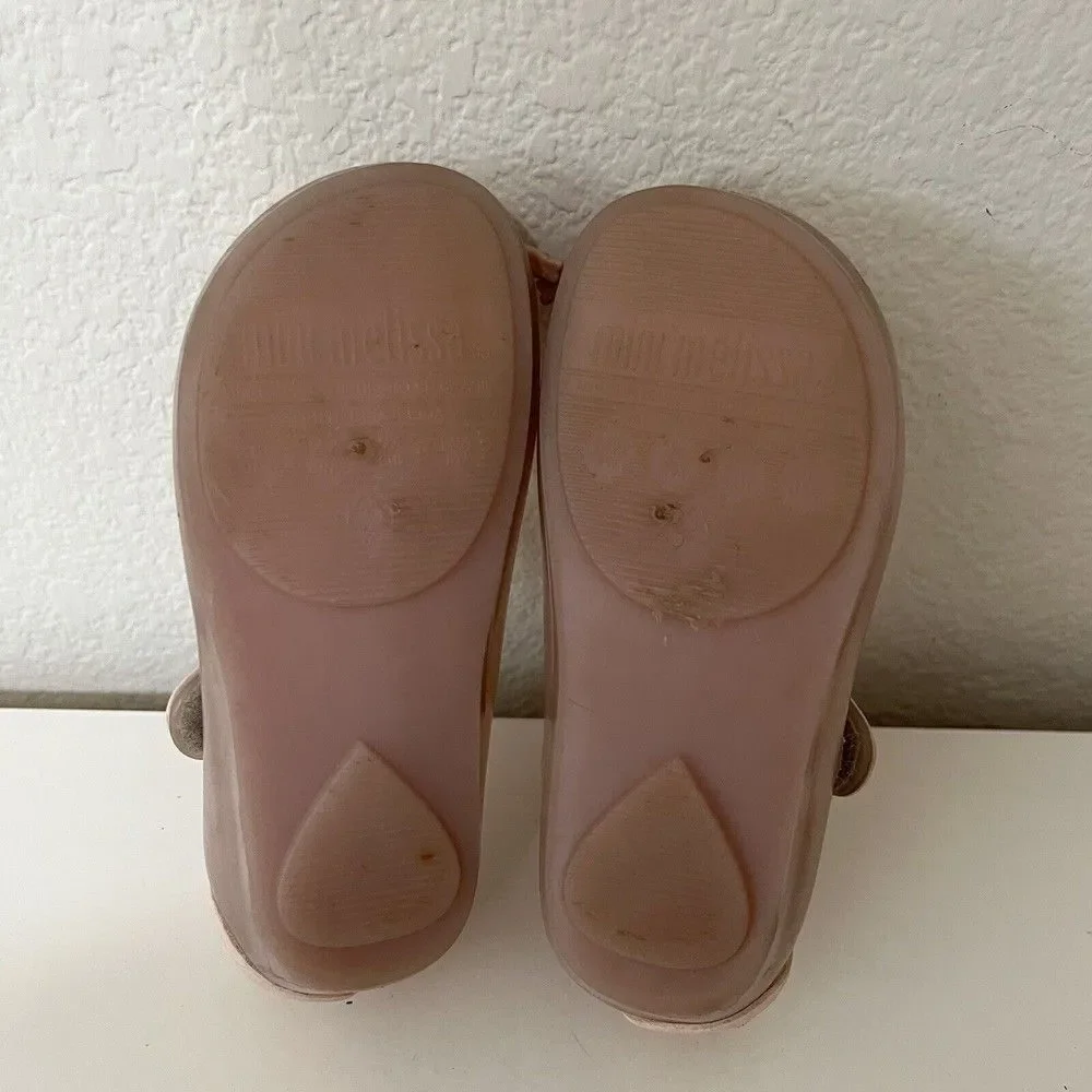 Mini Melissa Ultragirl II Pink Cat Mary Jane Flats Shoes Toddler Girls Size 8